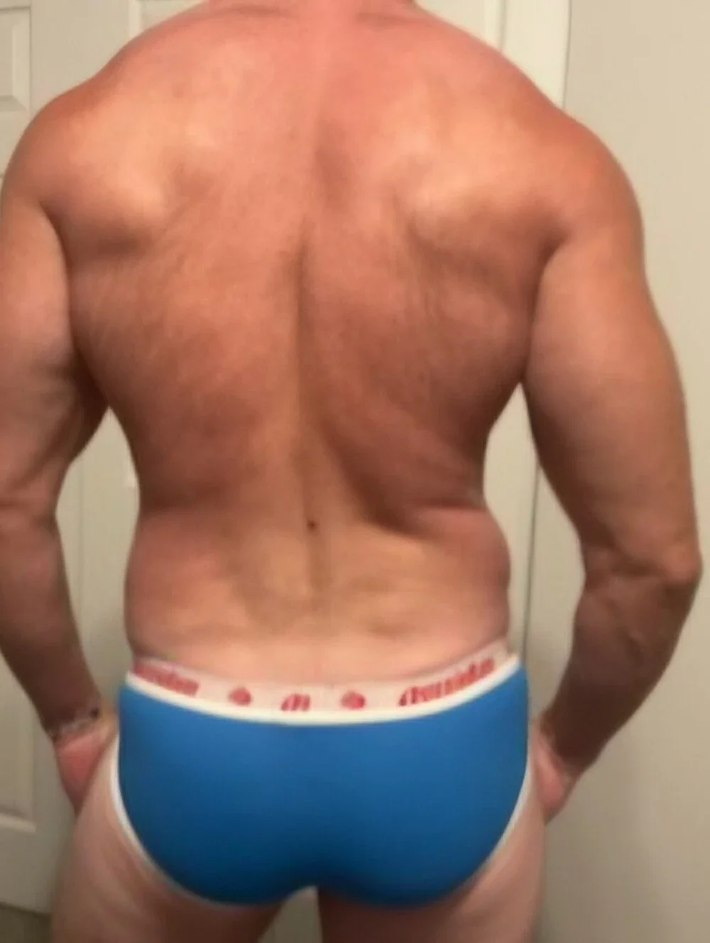 Men's Blue Briefs with White Contrast and Logo Waistband